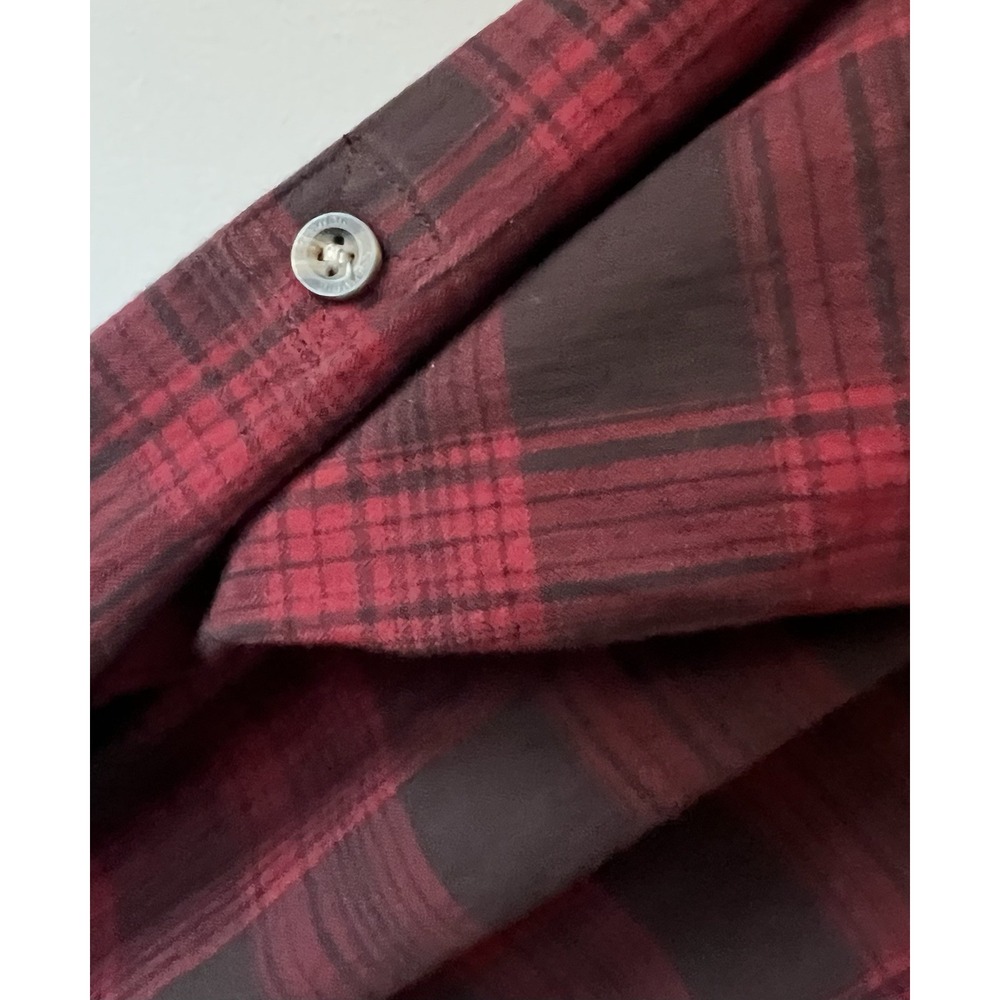 Columbia‎ Mens Plaid Long Sleeve Button Down Shirt Red Black Large RN 69724 - Picture 5 of 11